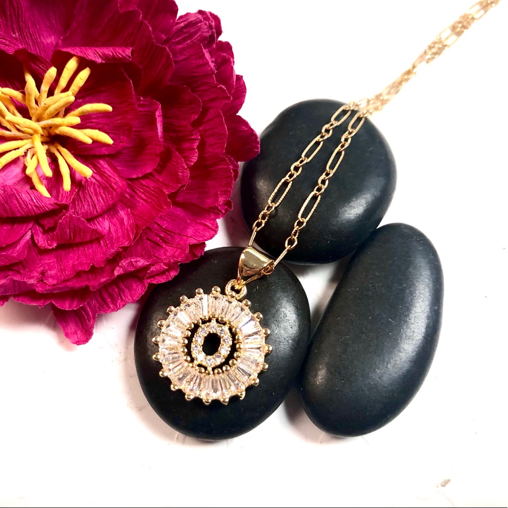 Initial O Necklace Letter O Personalized O Boho